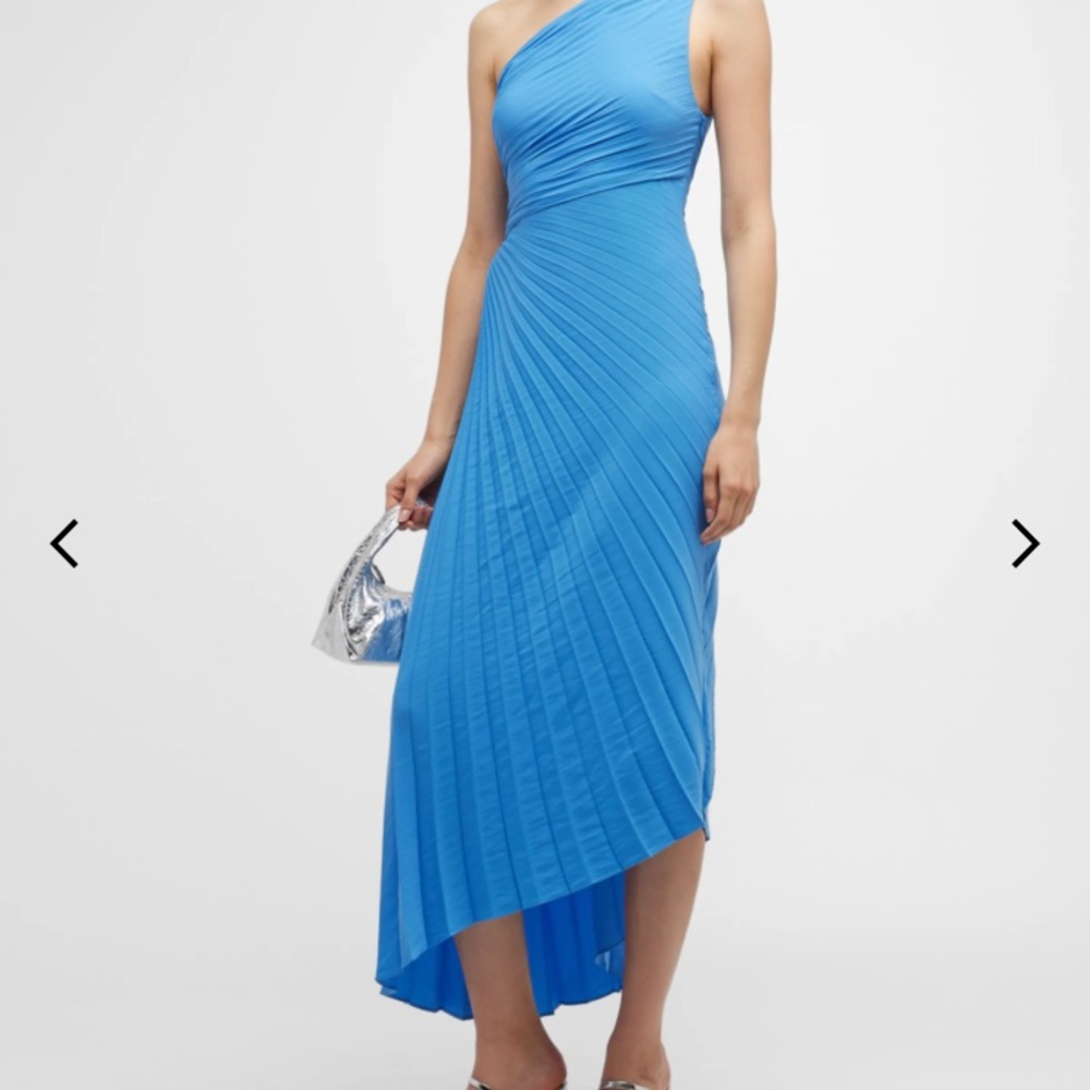 A.L.C.
Delfine Pleated One-Shoulder Asymmetric Midi Dress